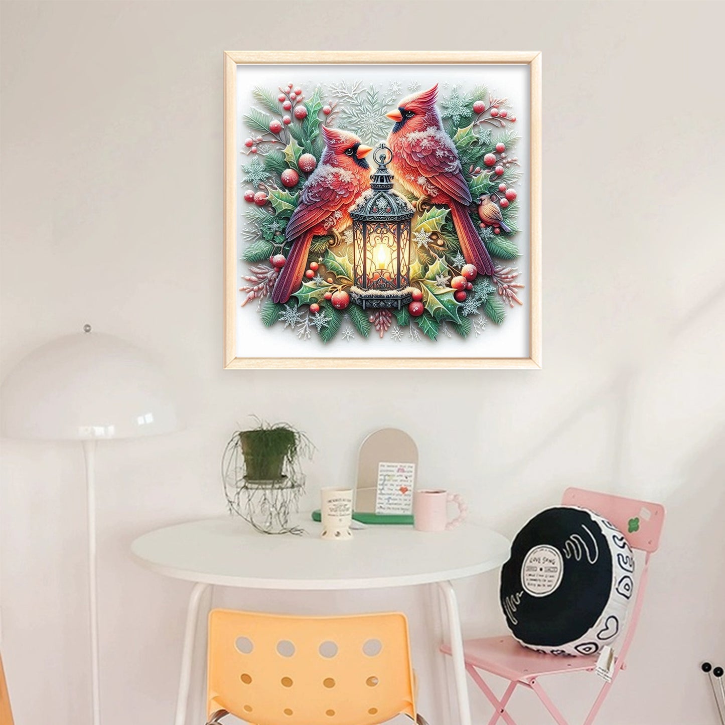 Red Bird - Full 11CT Stamped Cross Stitch 40x40CM - Huacan