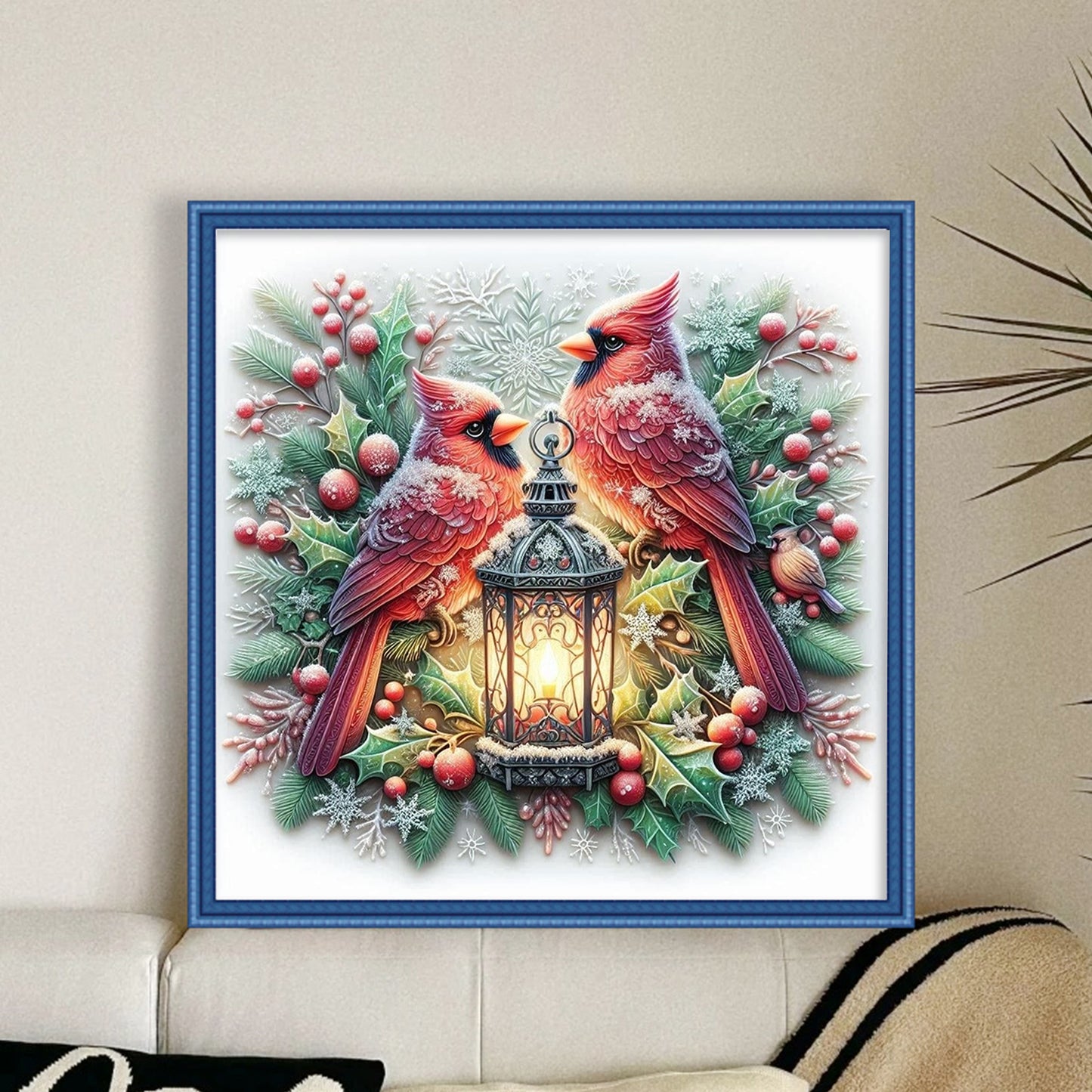 Red Bird - Full 11CT Stamped Cross Stitch 40x40CM - Huacan