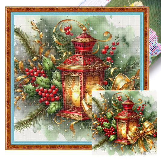 Christmas Lights - Full 11CT Stamped Cross Stitch 40x40CM - Huacan