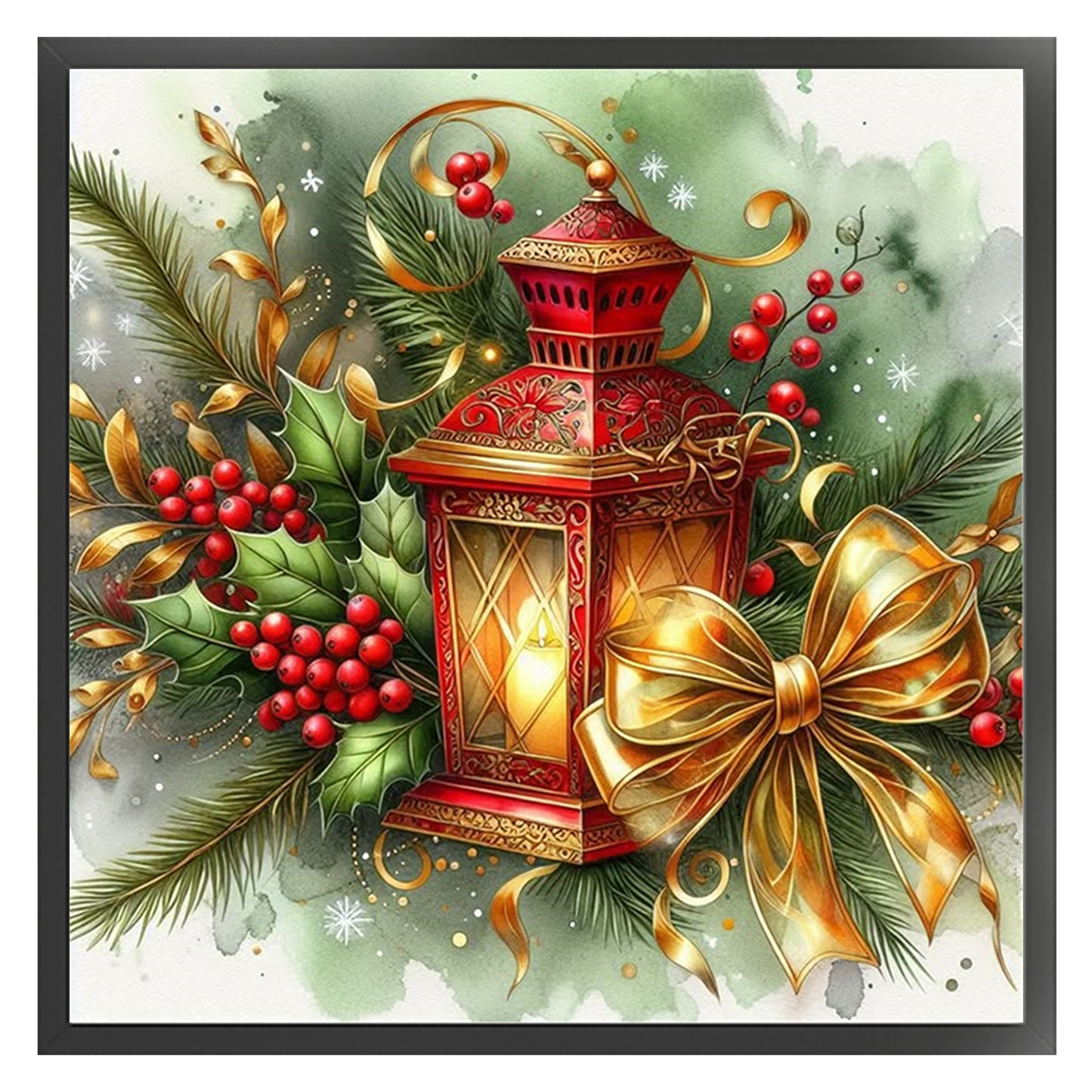 Christmas Lights - Full 11CT Stamped Cross Stitch 40x40CM - Huacan