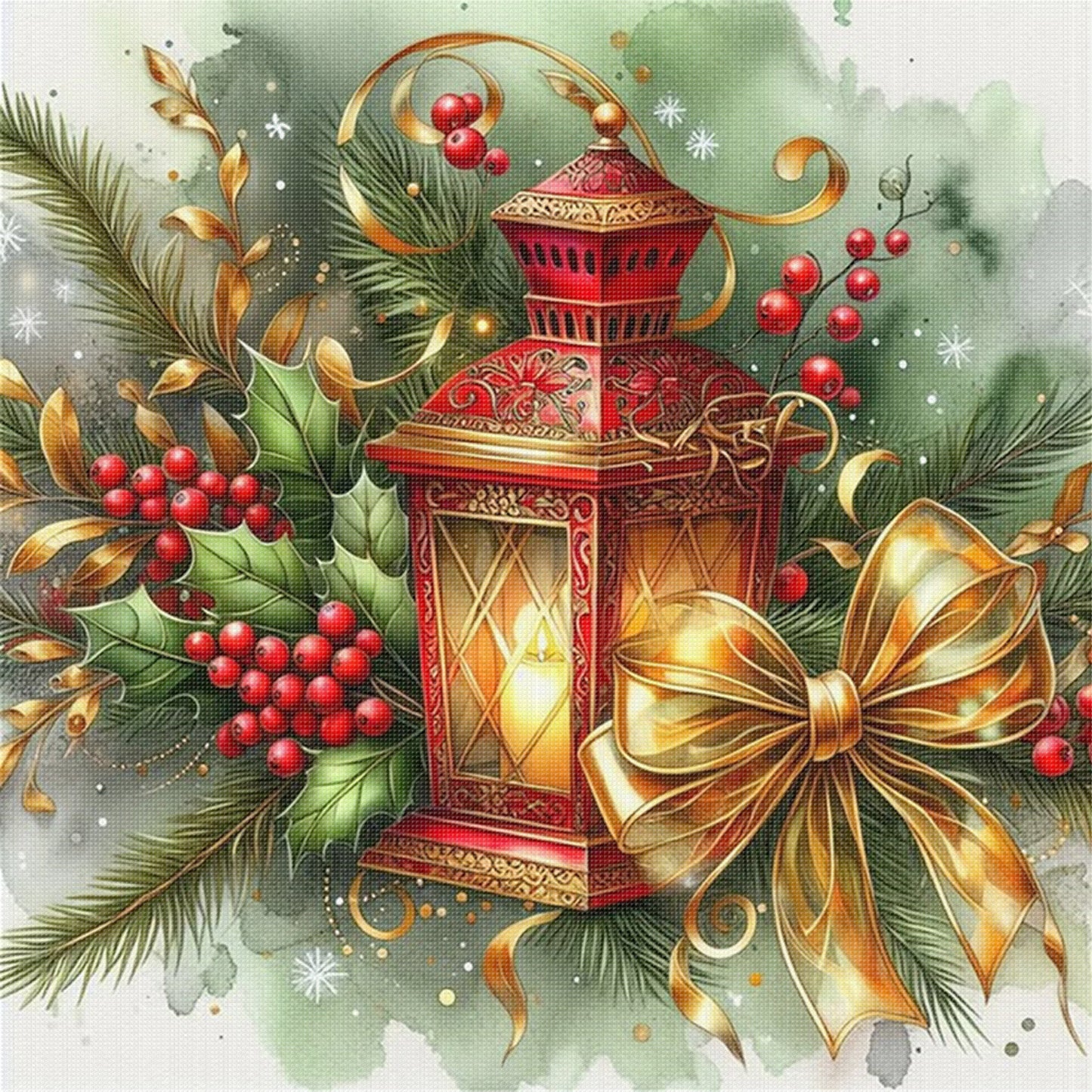 Christmas Lights - Full 11CT Stamped Cross Stitch 40x40CM - Huacan