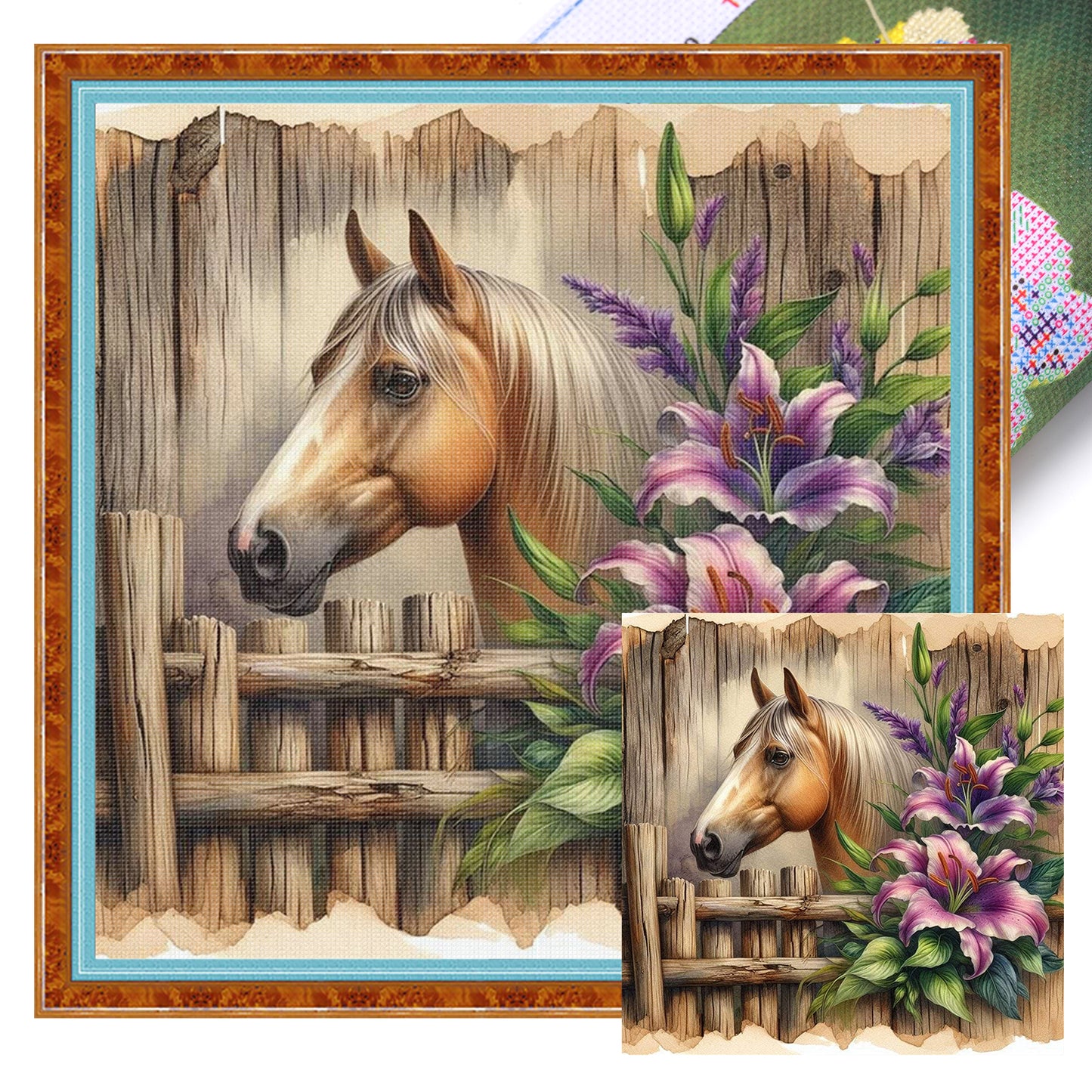 Horse - Full 11CT Stamped Cross Stitch 40x40CM - Huacan