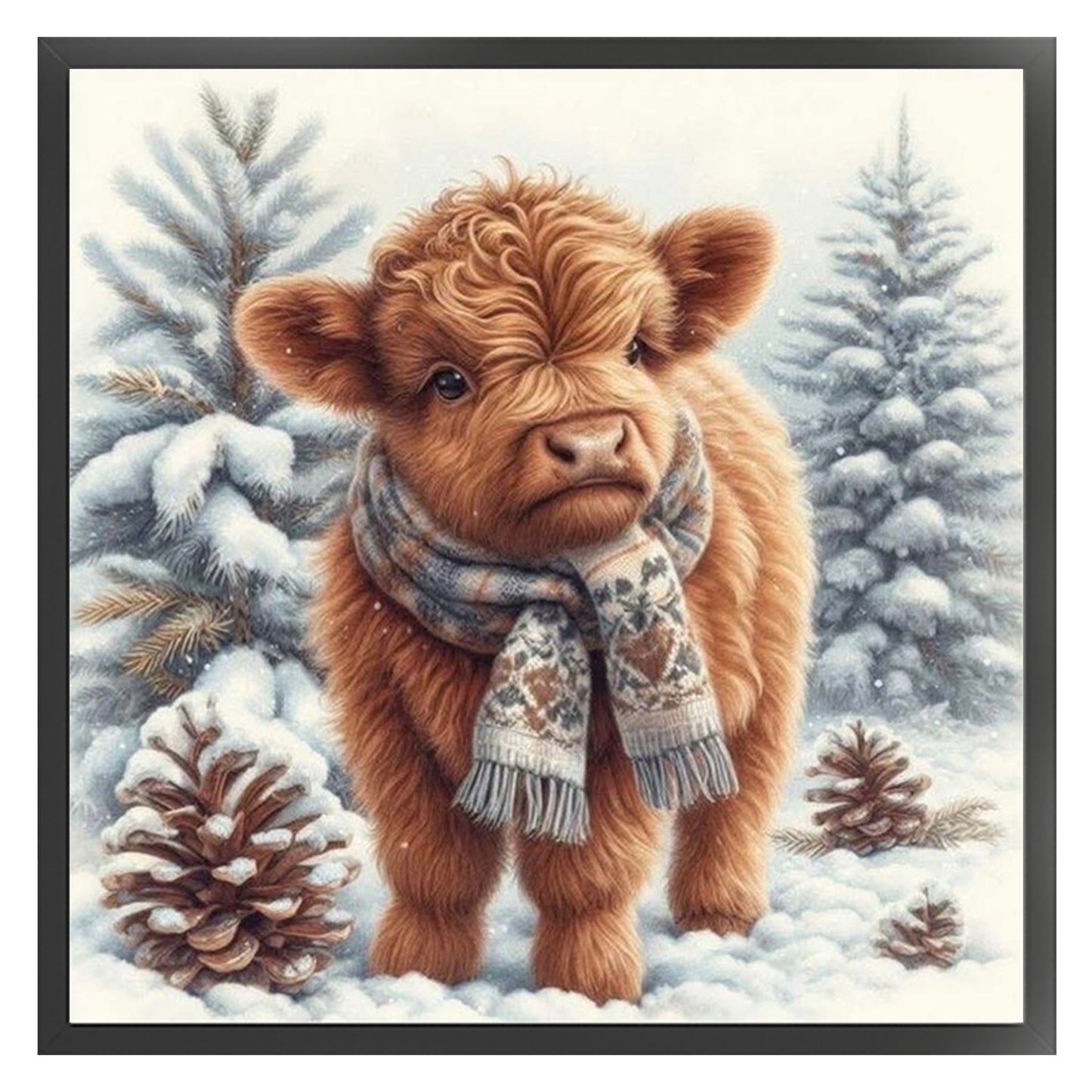 Winter Yak - Full 11CT Stamped Cross Stitch 40x40CM - Huacan