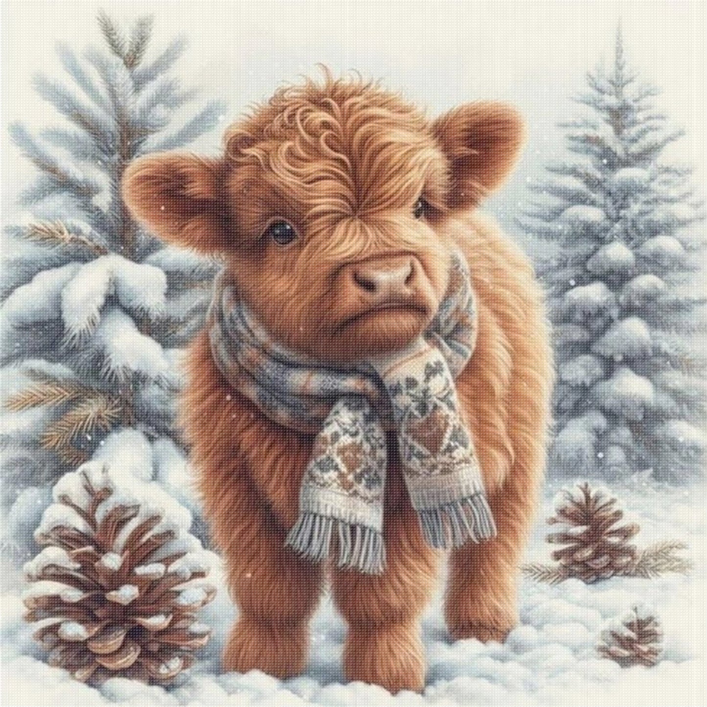 Winter Yak - Full 11CT Stamped Cross Stitch 40x40CM - Huacan