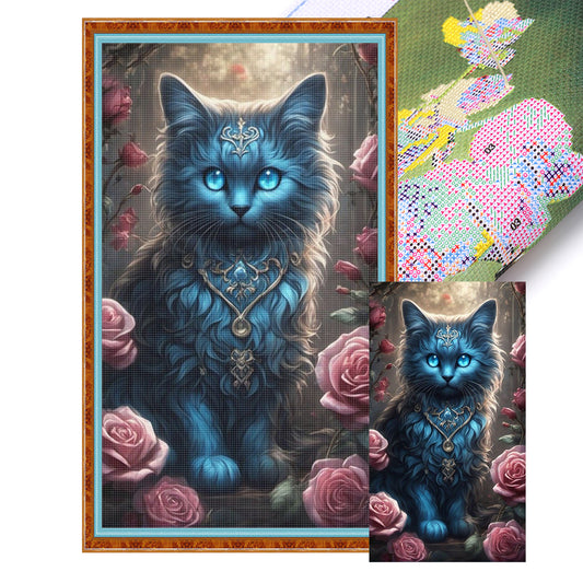 Cat - Full 11CT Stamped Cross Stitch 40x70CM - Huacan