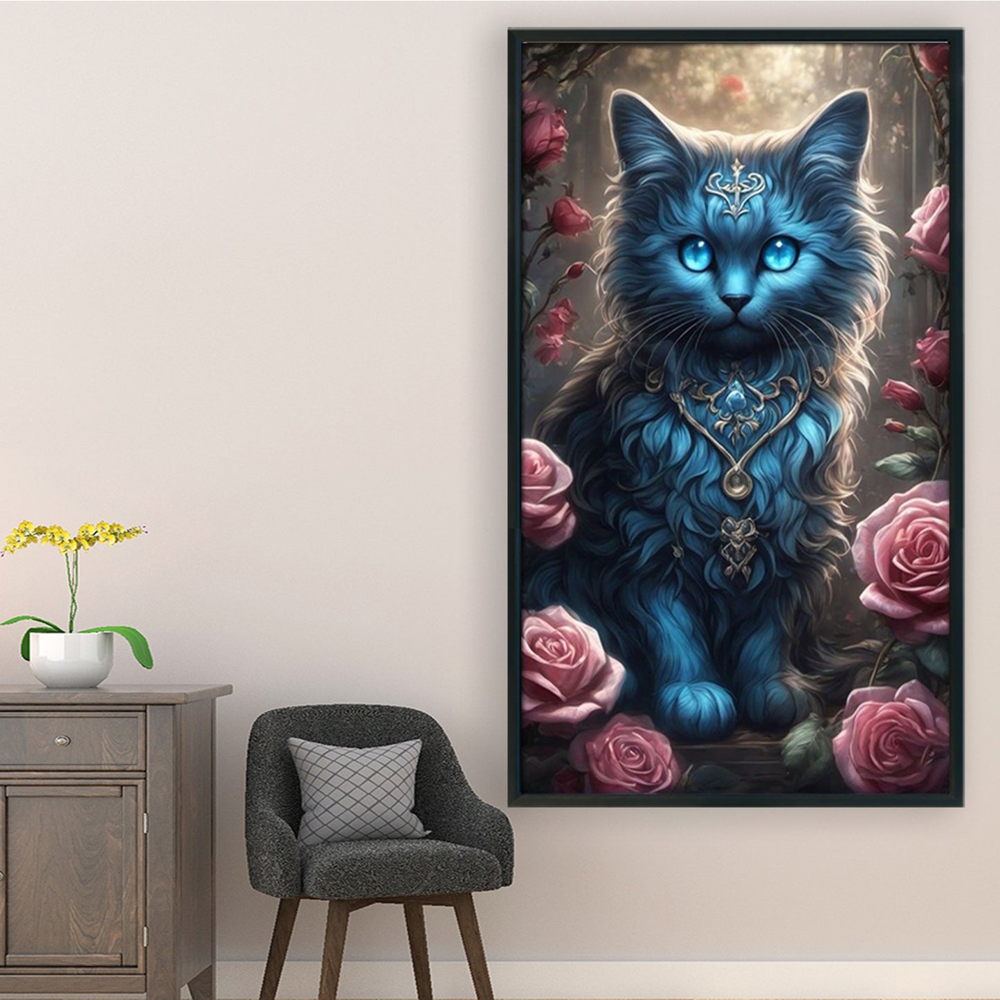 Cat - Full 11CT Stamped Cross Stitch 40x70CM - Huacan