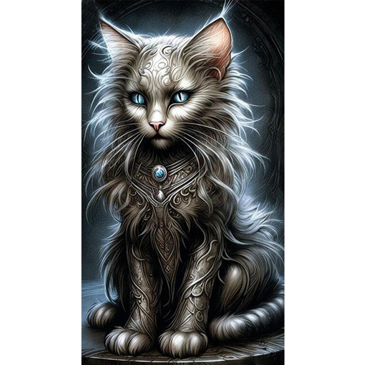 Cat - Full 11CT Stamped Cross Stitch 40x70CM - Huacan
