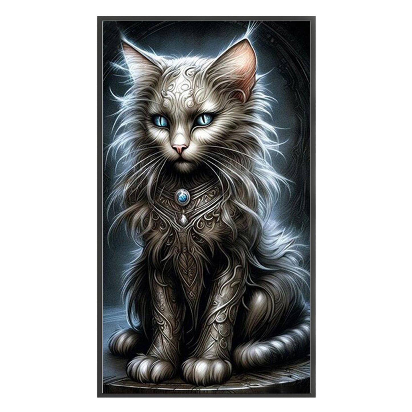 Cat - Full 11CT Stamped Cross Stitch 40x70CM - Huacan