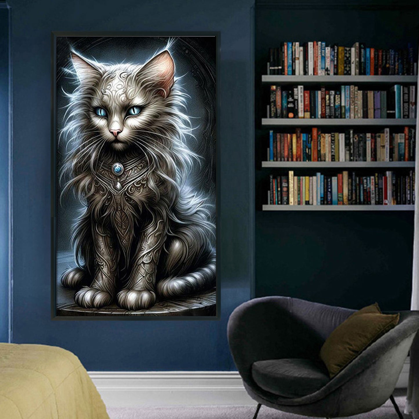 Cat - Full 11CT Stamped Cross Stitch 40x70CM - Huacan