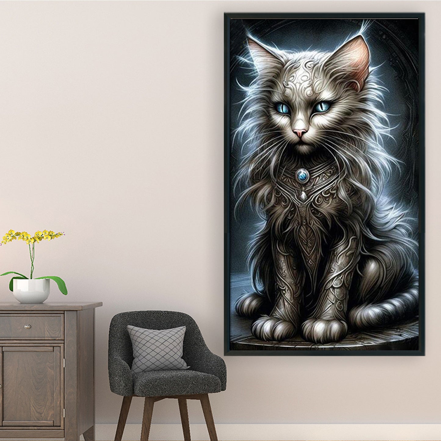 Cat - Full 11CT Stamped Cross Stitch 40x70CM - Huacan