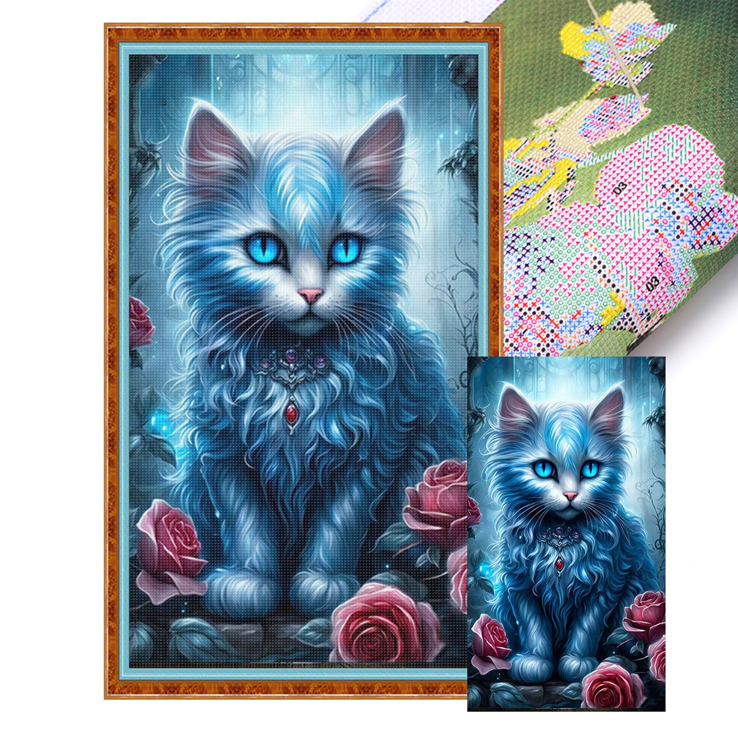 Cat - Full 11CT Stamped Cross Stitch 40x70CM - Huacan