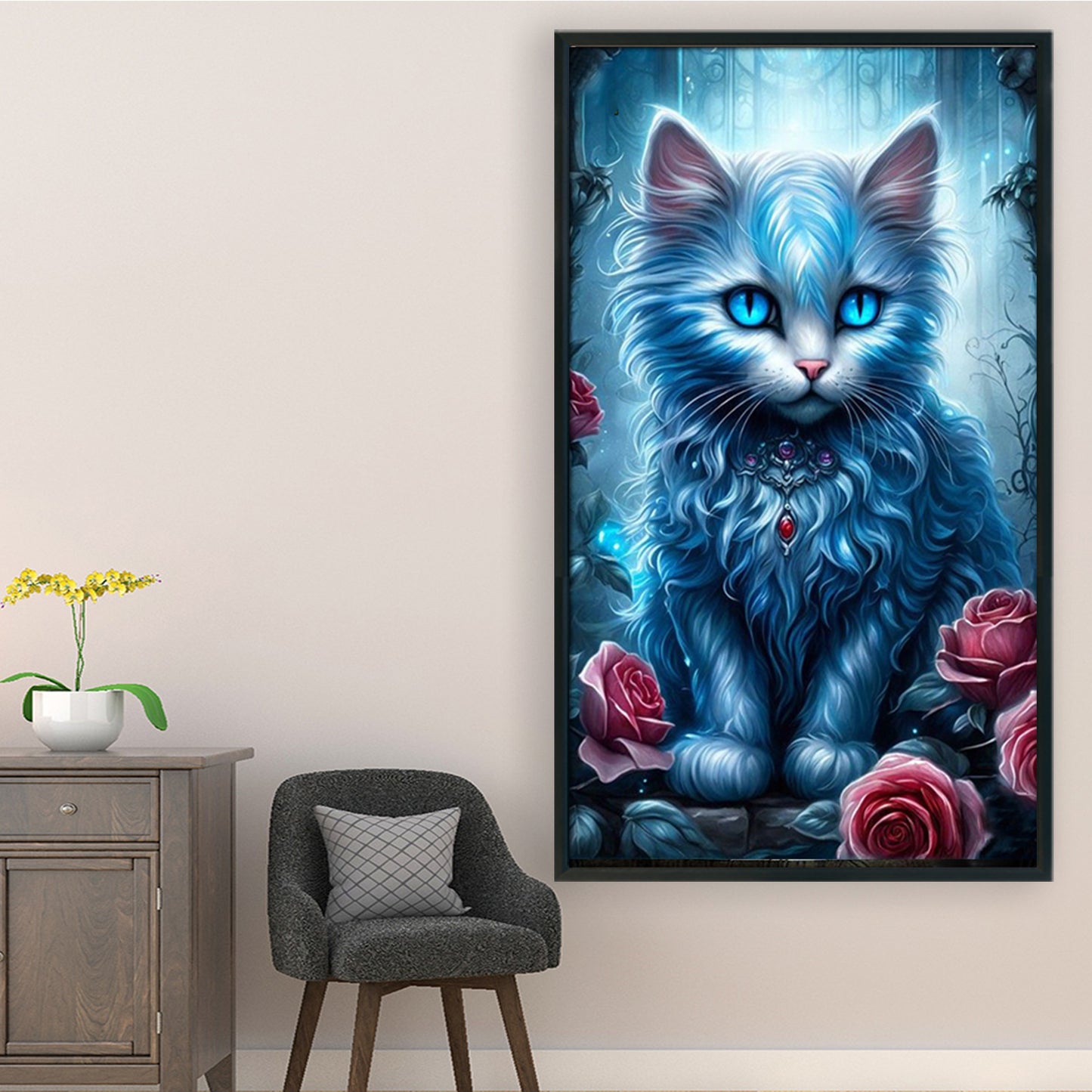 Cat - Full 11CT Stamped Cross Stitch 40x70CM - Huacan