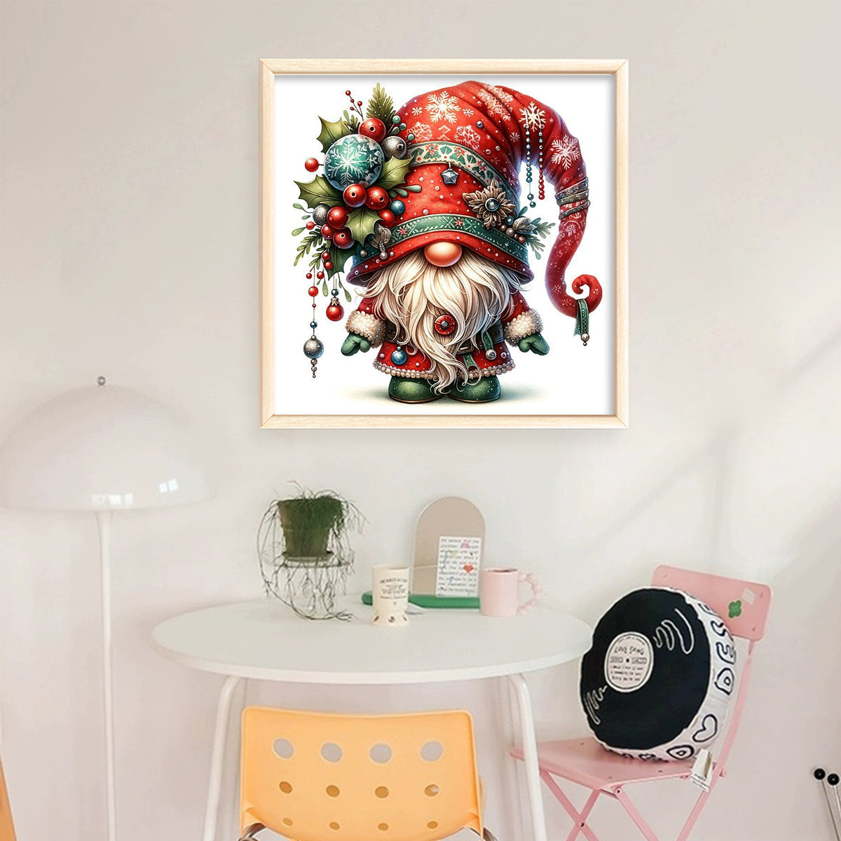 Christmas Gnome - Full 11CT Stamped Cross Stitch 45x45CM - Huacan