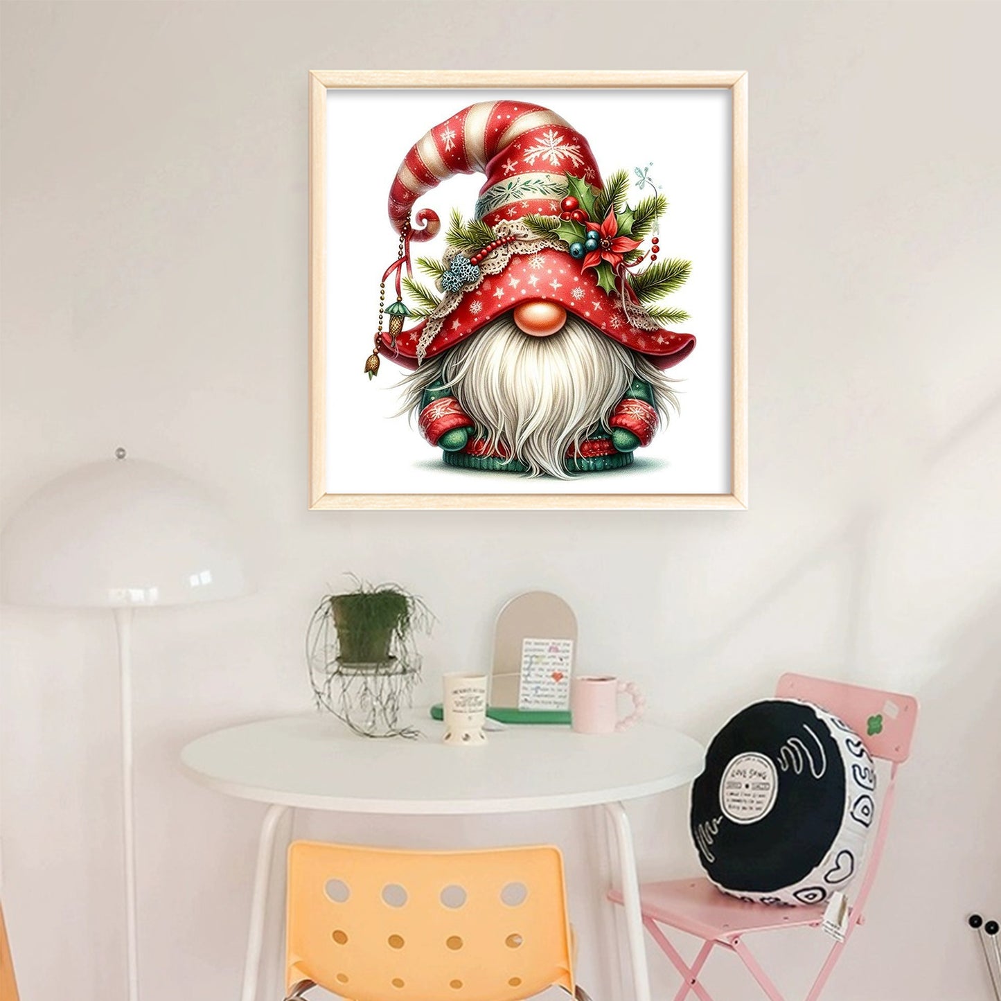 Christmas Gnome - Full 11CT Stamped Cross Stitch 45x45CM - Huacan