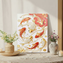 Load image into Gallery viewer, DIY Pearl Painting Kit 30x40CM Koi Framed Handmade Pearl Material Art Set Room Wall Decoration
