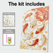 Load image into Gallery viewer, DIY Pearl Painting Kit 30x40CM Koi Framed Handmade Pearl Material Art Set Room Wall Decoration

