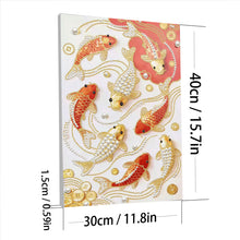 Load image into Gallery viewer, DIY Pearl Painting Kit 30x40CM Koi Framed Handmade Pearl Material Art Set Room Wall Decoration
