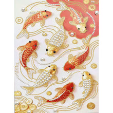 Load image into Gallery viewer, DIY Pearl Painting Kit 30x40CM Koi Framed Handmade Pearl Material Art Set Room Wall Decoration
