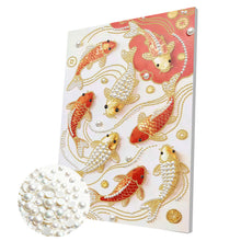Load image into Gallery viewer, DIY Pearl Painting Kit 30x40CM Koi Framed Handmade Pearl Material Art Set Room Wall Decoration
