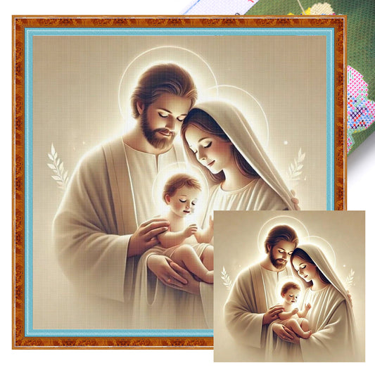Jesus - Full 11CT Stamped Cross Stitch 45x45CM - Huacan