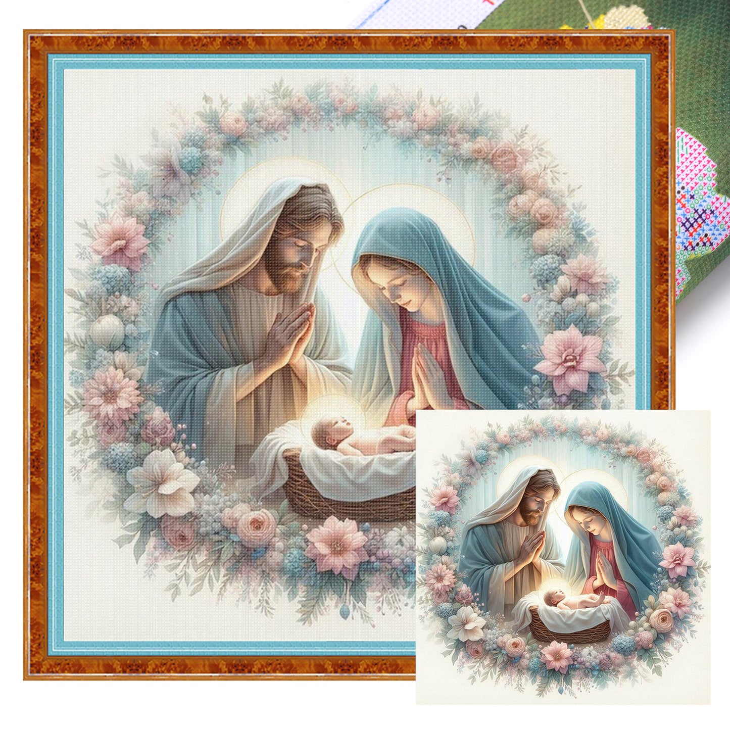 Virgin Mary - Full 11CT Stamped Cross Stitch 45x45CM - Huacan