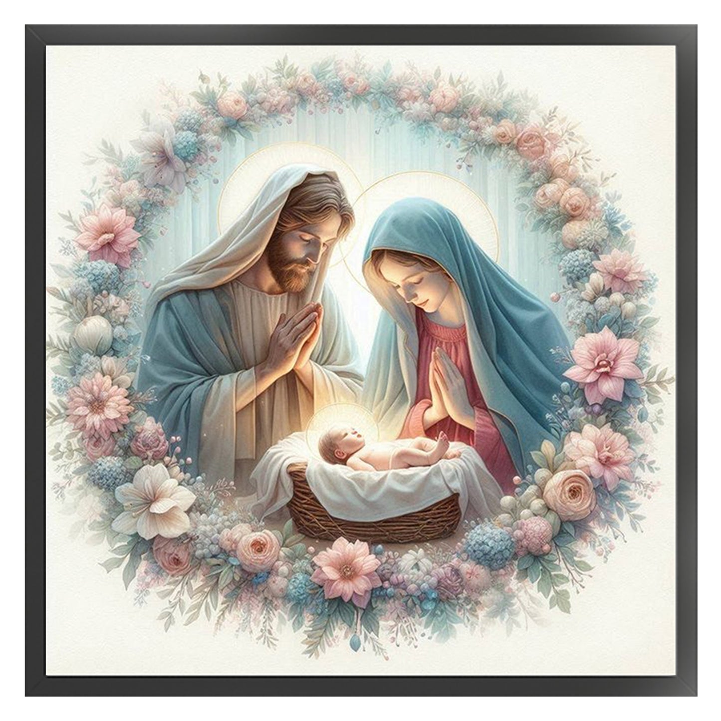 Virgin Mary - Full 11CT Stamped Cross Stitch 45x45CM - Huacan