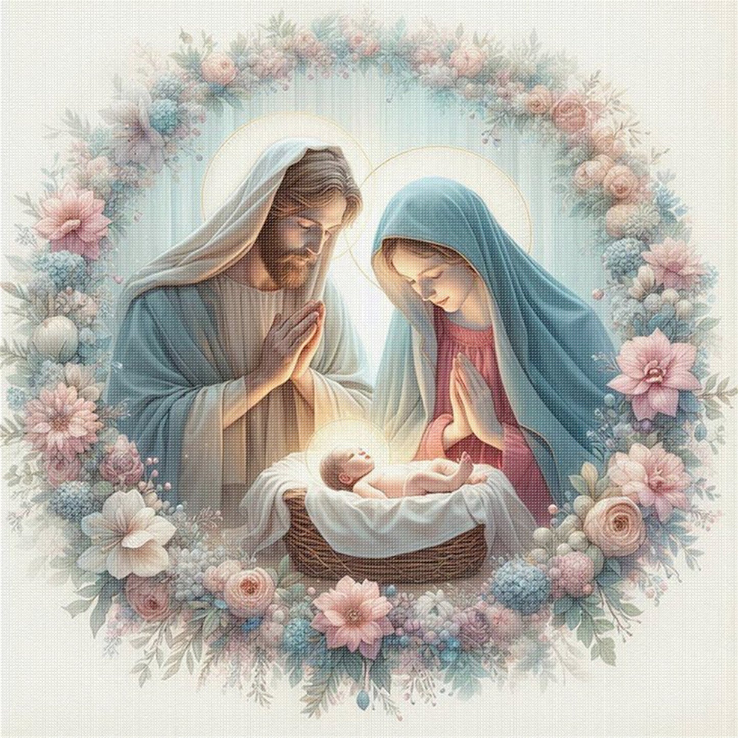 Virgin Mary - Full 11CT Stamped Cross Stitch 45x45CM - Huacan