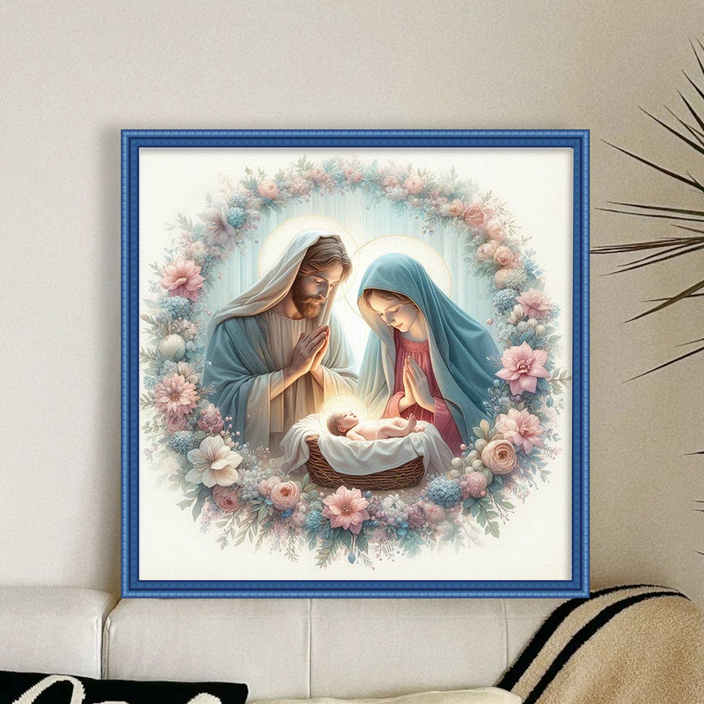 Virgin Mary - Full 11CT Stamped Cross Stitch 45x45CM - Huacan