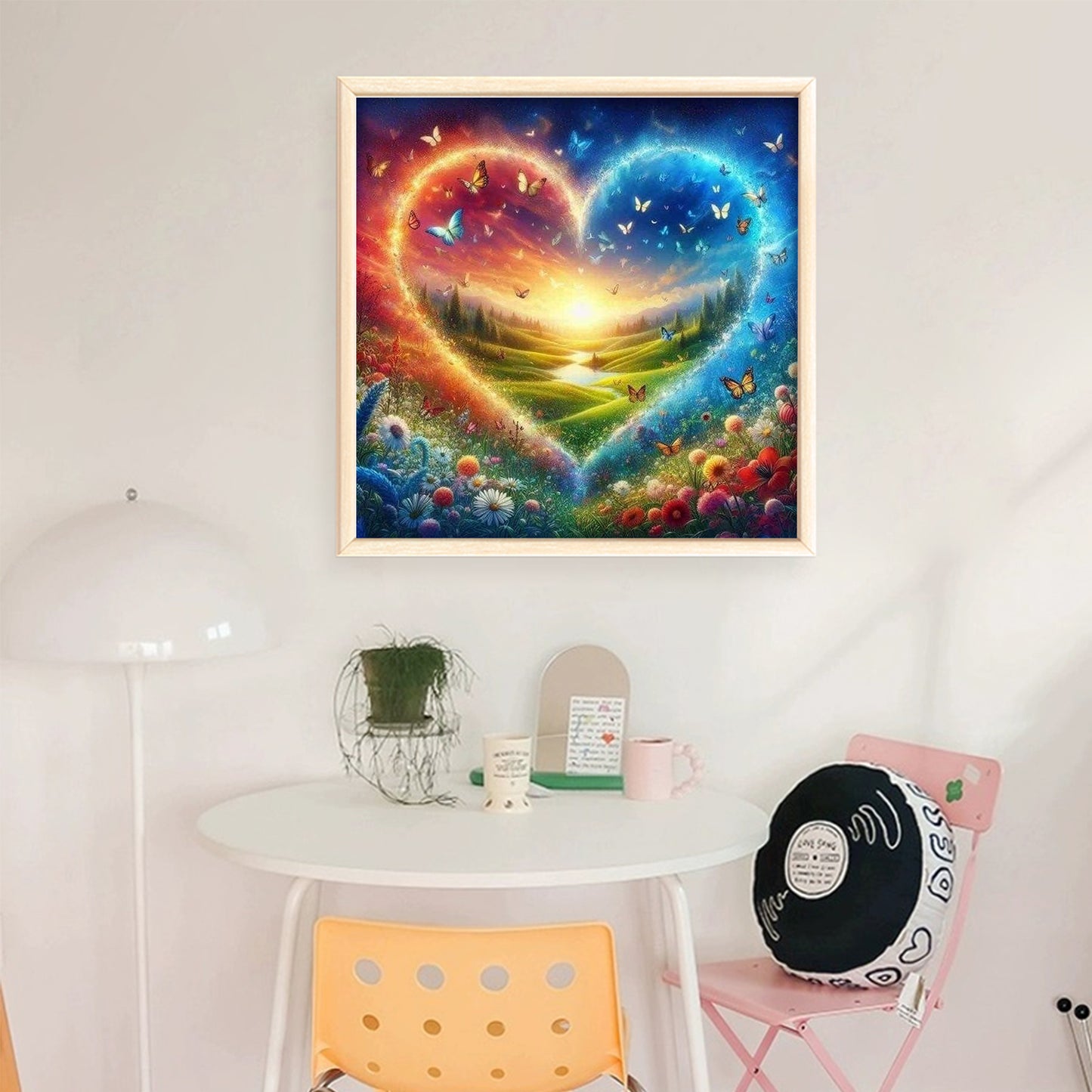 Four Seasons - Heart - Full 11CT Stamped Cross Stitch 45x45CM - Huacan