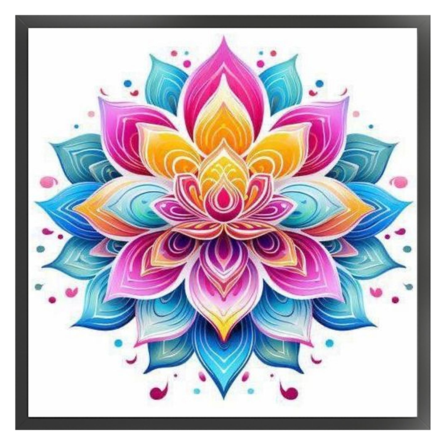 Mandala Lotus - Full 11CT Stamped Cross Stitch 45x45CM - Huacan