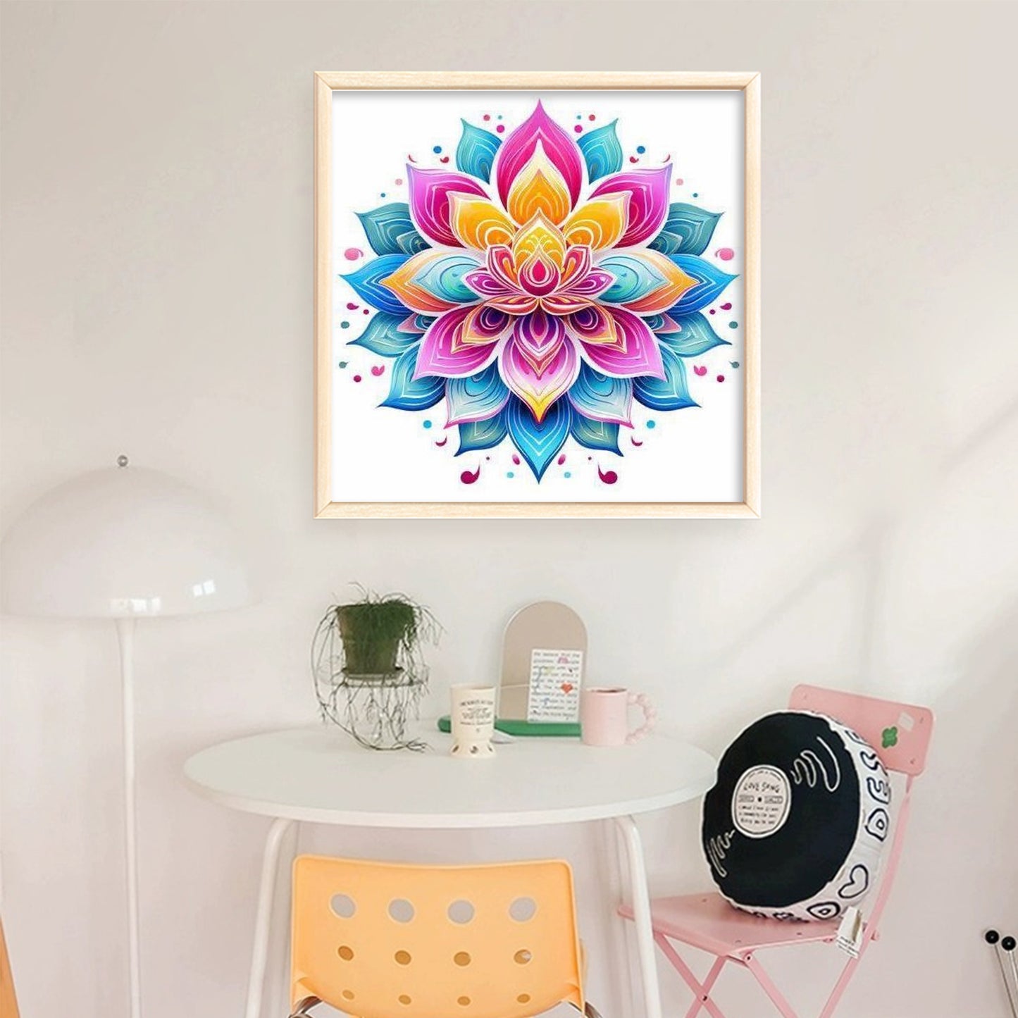 Mandala Lotus - Full 11CT Stamped Cross Stitch 45x45CM - Huacan