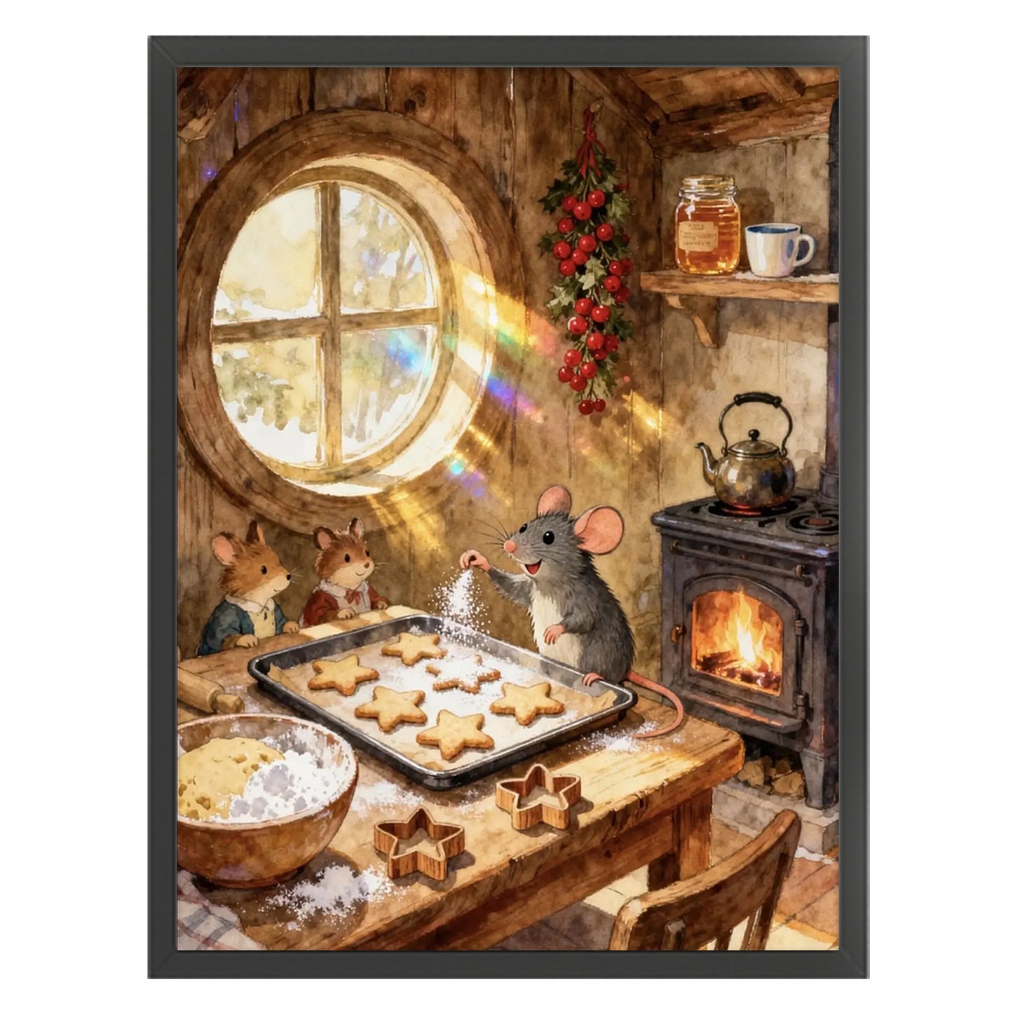 Mouse Family - Full 14CT Stamped Cross Stitch 45x60CM - Huacan