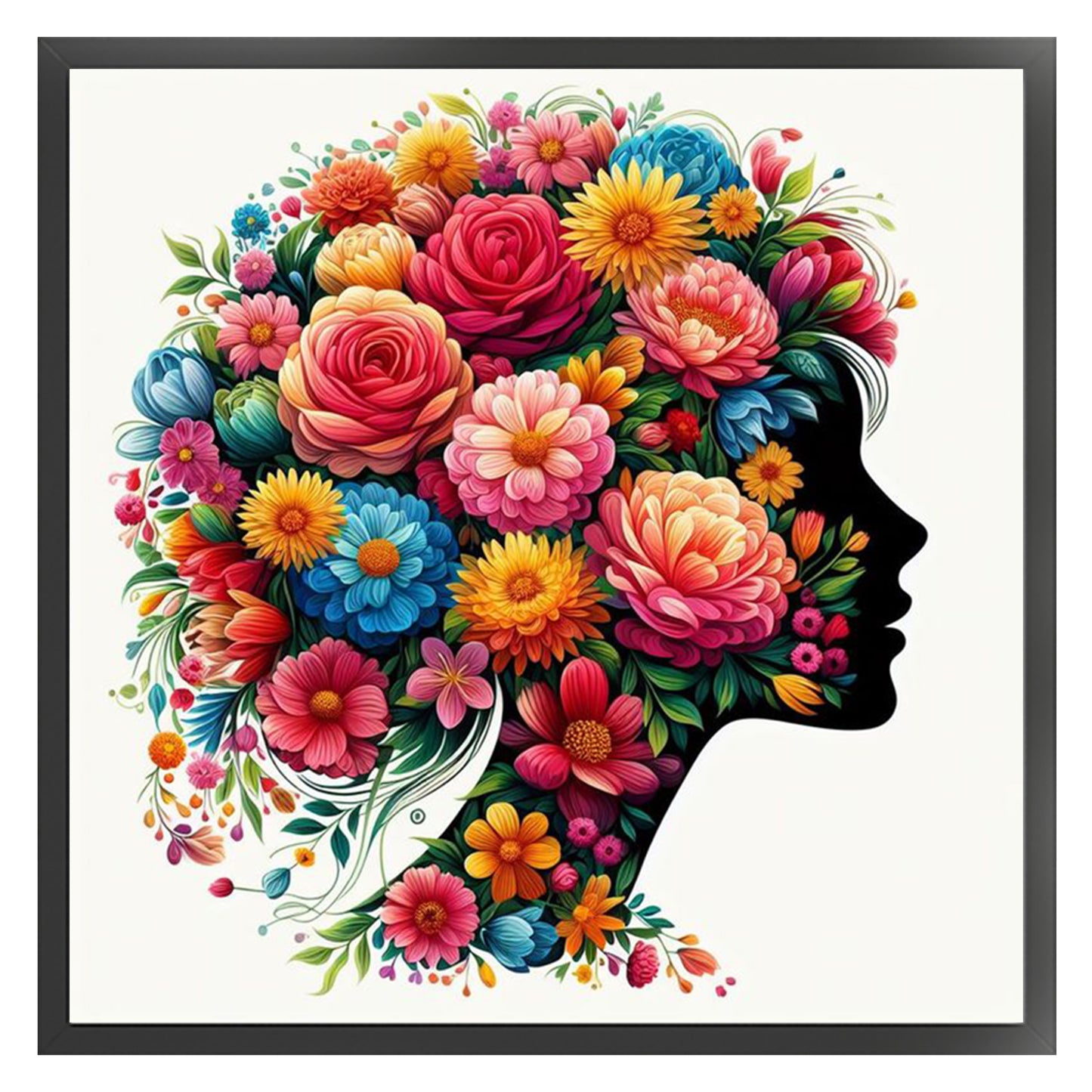 Flower Girl - Full 14CT Stamped Cross Stitch 45x45CM - Huacan