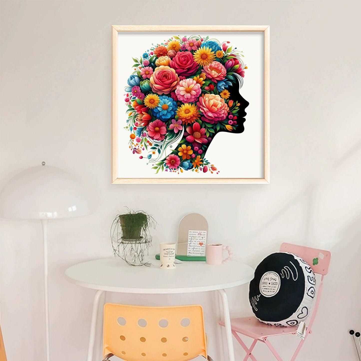 Flower Girl - Full 14CT Stamped Cross Stitch 45x45CM - Huacan