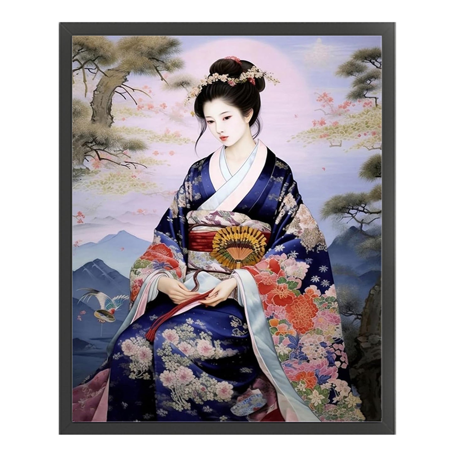 Japanese Geisha - Full 11CT Stamped Cross Stitch 40x50CM - Huacan