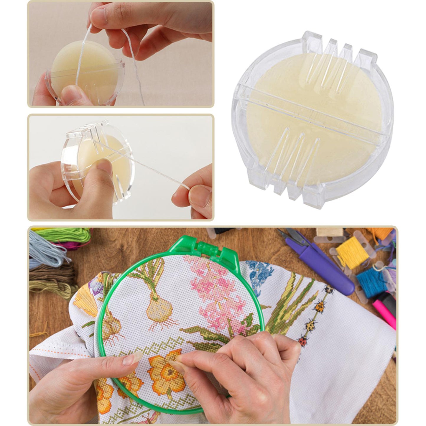 1PCS Thread Wax with Plastic Box Beeswax Floss Conditioner for Hand Sewing Embroidery
