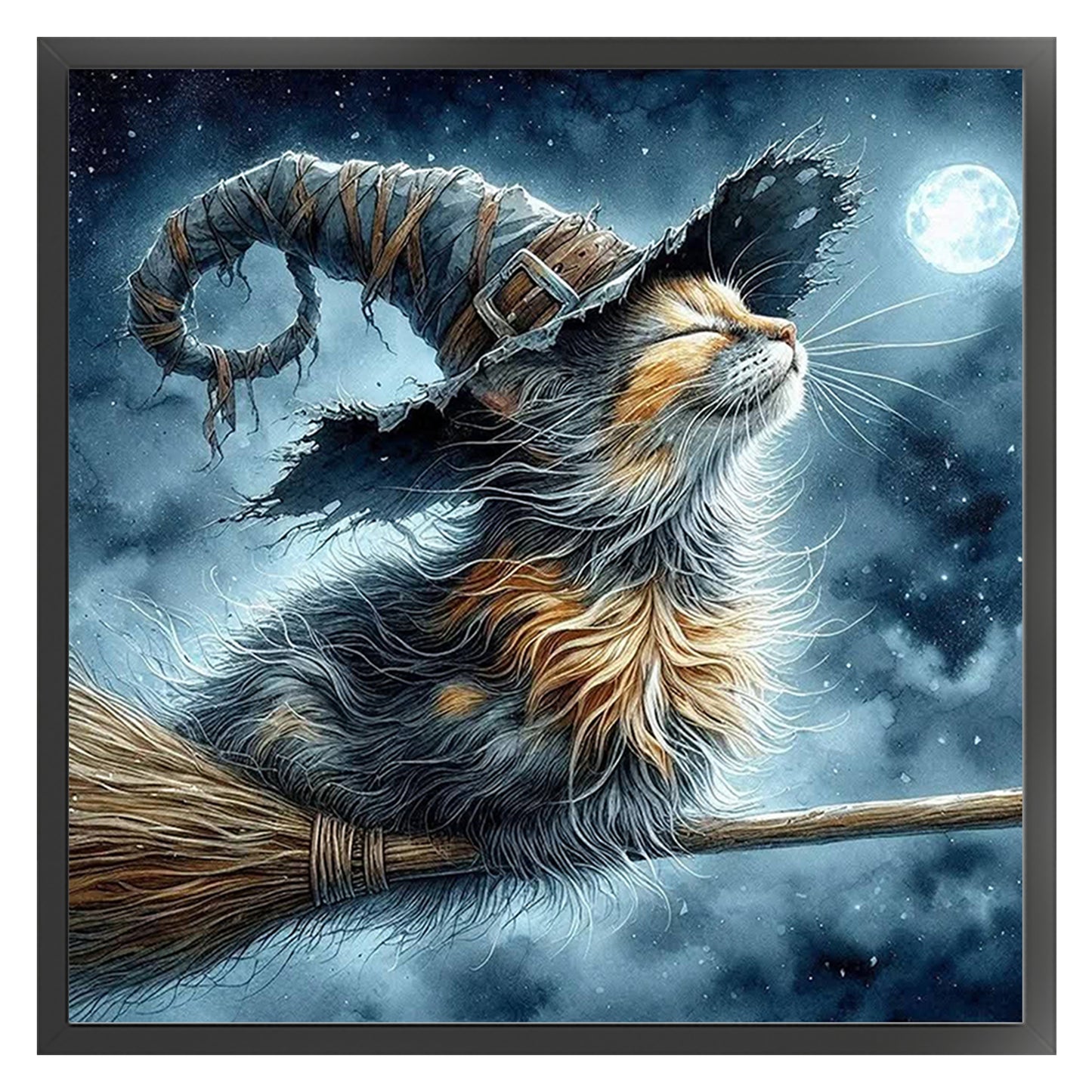 Magic Cat - Full 14CT Counted Cross Stitch 40x40CM - Yishu
