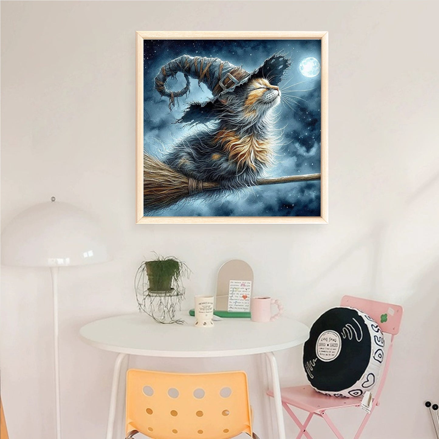 Magic Cat - Full 14CT Counted Cross Stitch 40x40CM - Yishu