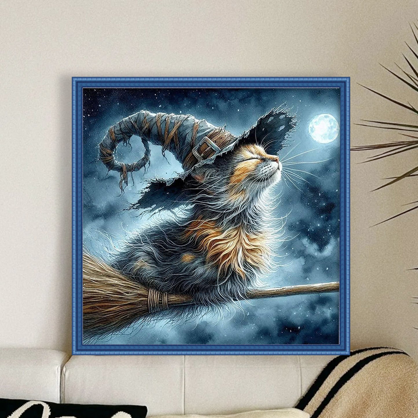 Magic Cat - Full 14CT Counted Cross Stitch 40x40CM - Yishu