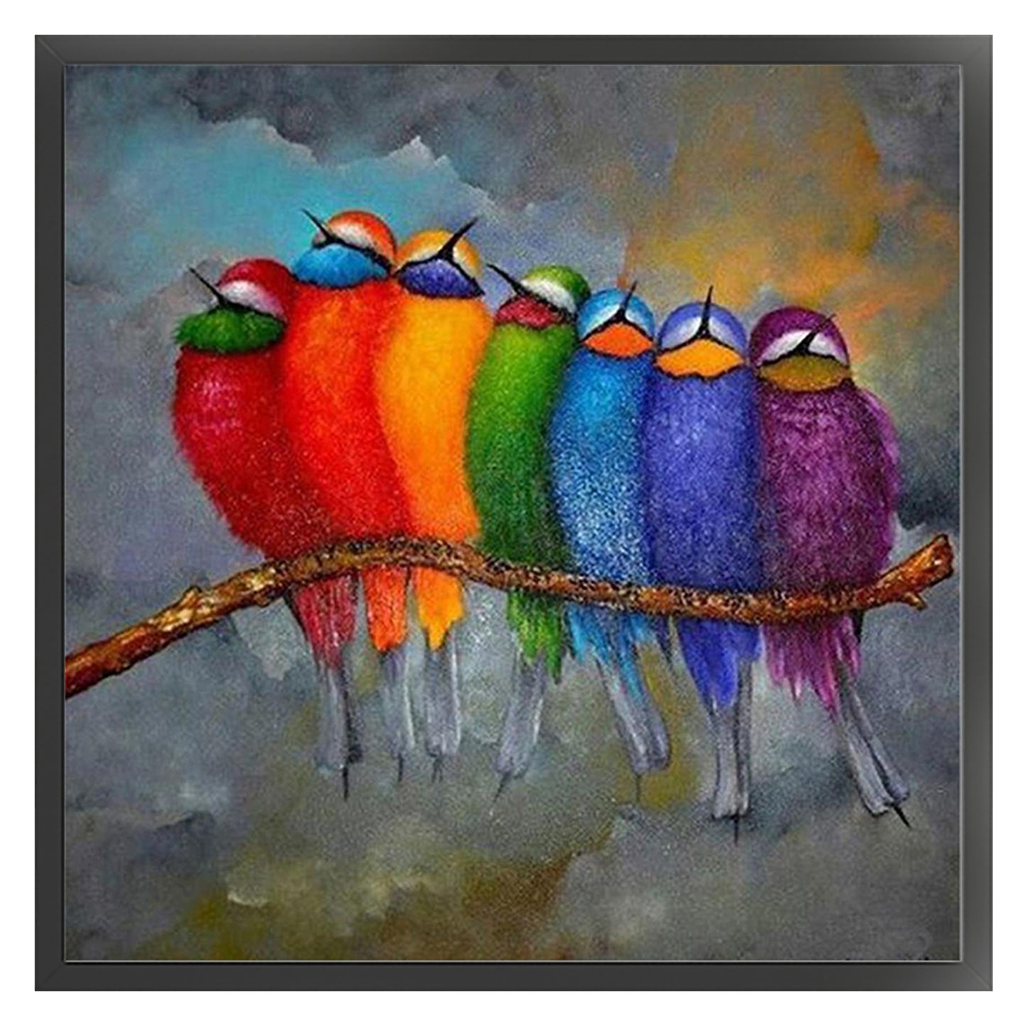 Colorful Birds - Full 14CT Counted Cross Stitch 50x50CM - Yishu