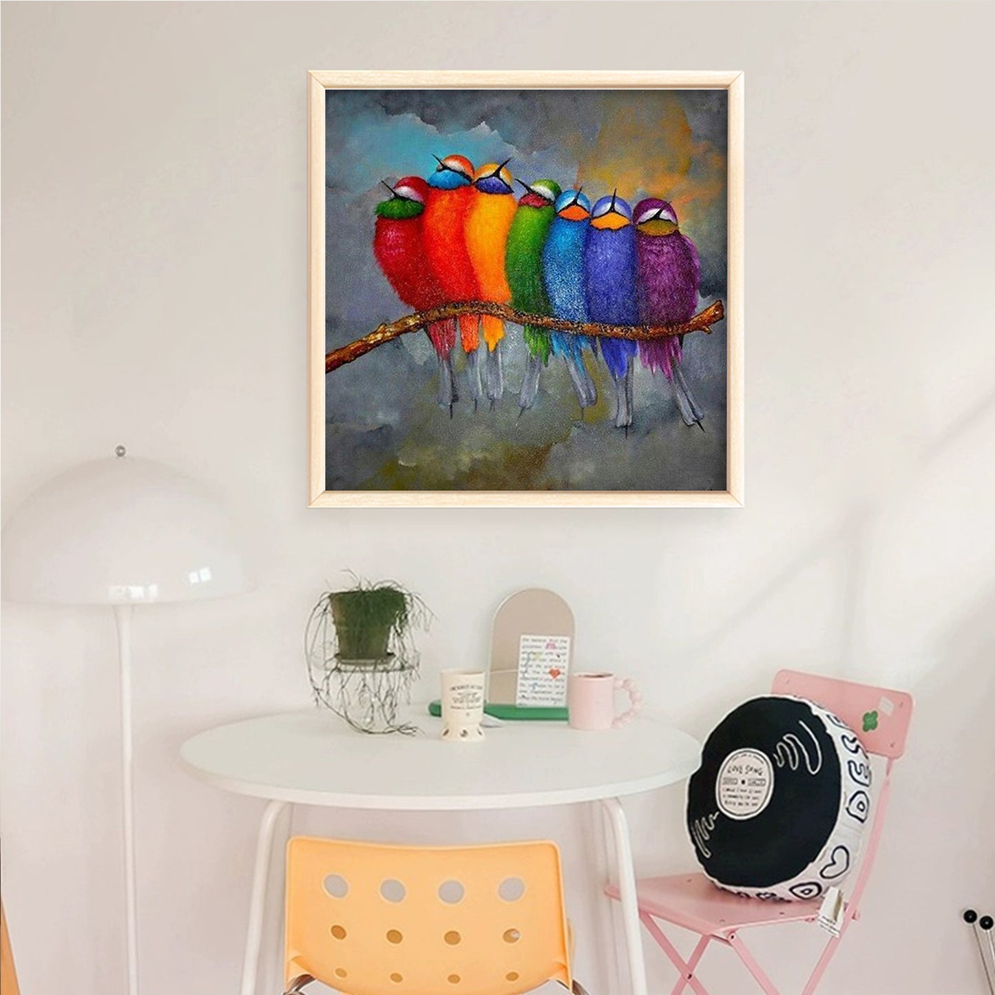 Colorful Birds - Full 14CT Counted Cross Stitch 50x50CM - Yishu