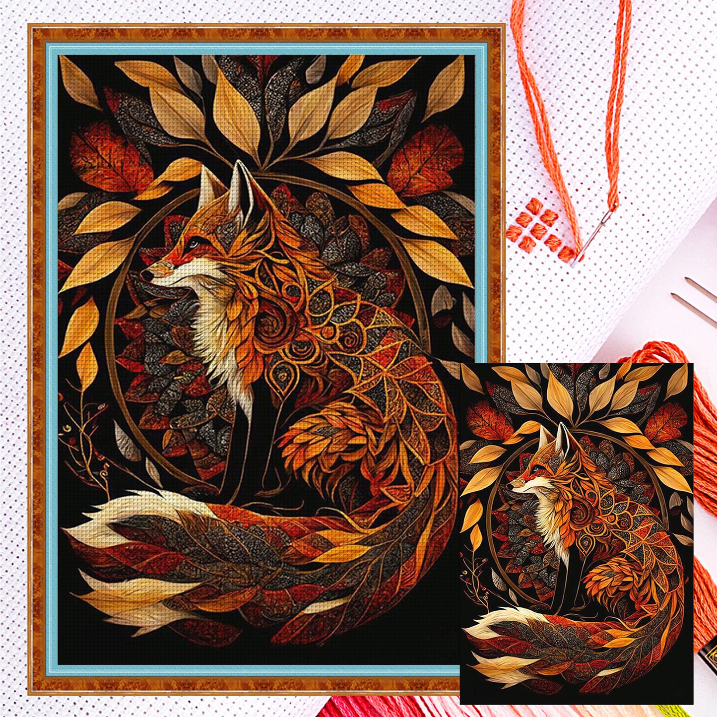 Fox - Full 14CT Counted Cross Stitch 40x60CM - Yishu
