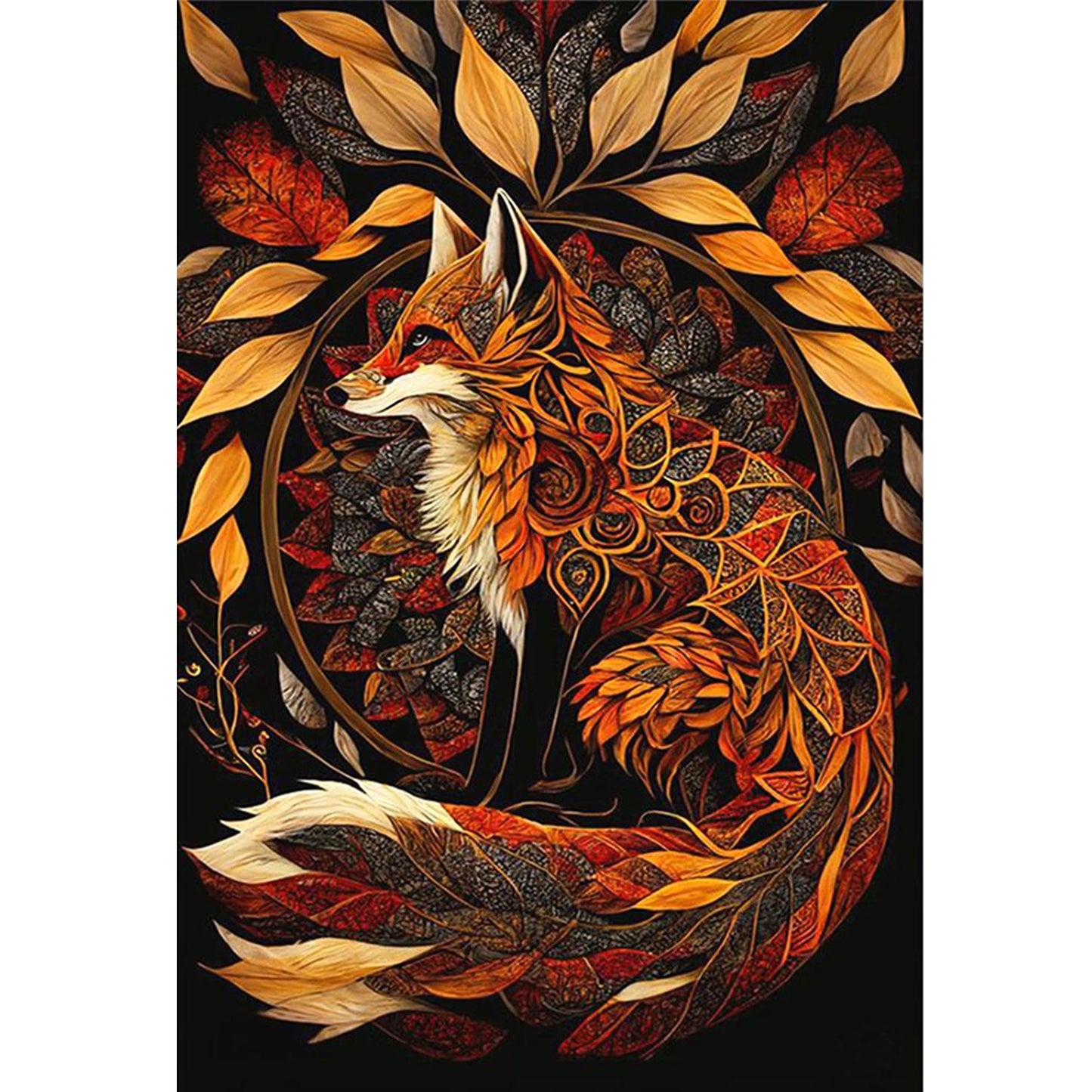 Fox - Full 14CT Counted Cross Stitch 40x60CM - Yishu