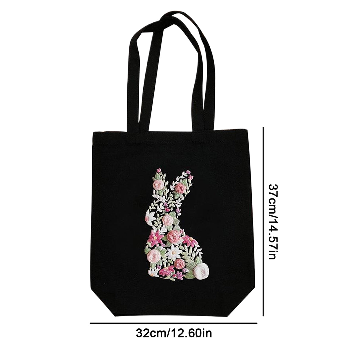 Rabbit - DIY Embroidery Cross Stitch Kit with Pattern Cotton Threads Needles Hoop 32×37CM/12.60×14.57in