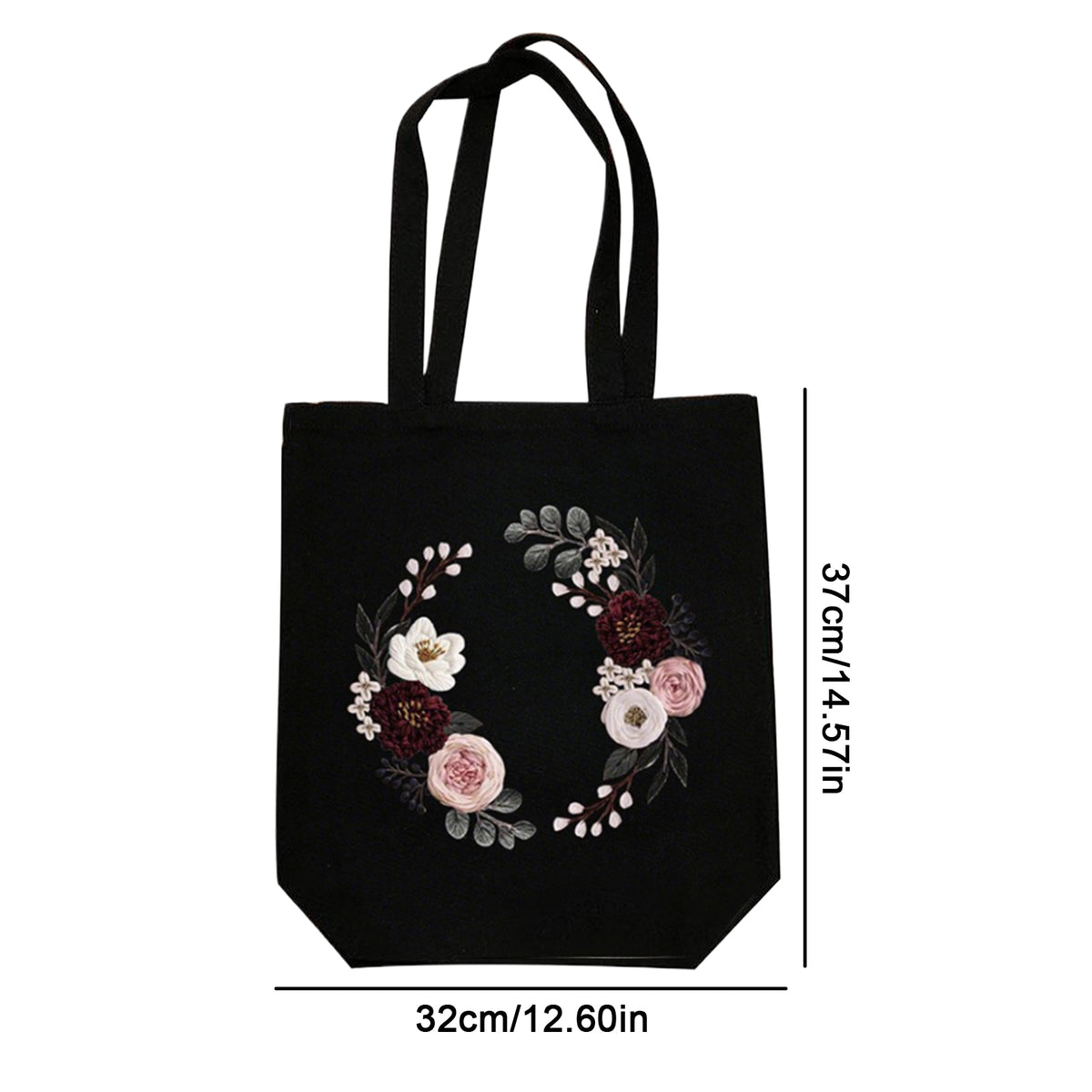 Flower - DIY Embroidery Cross Stitch Kit with Pattern Cotton Threads Needles Hoop 32×37CM/12.60×14.57in