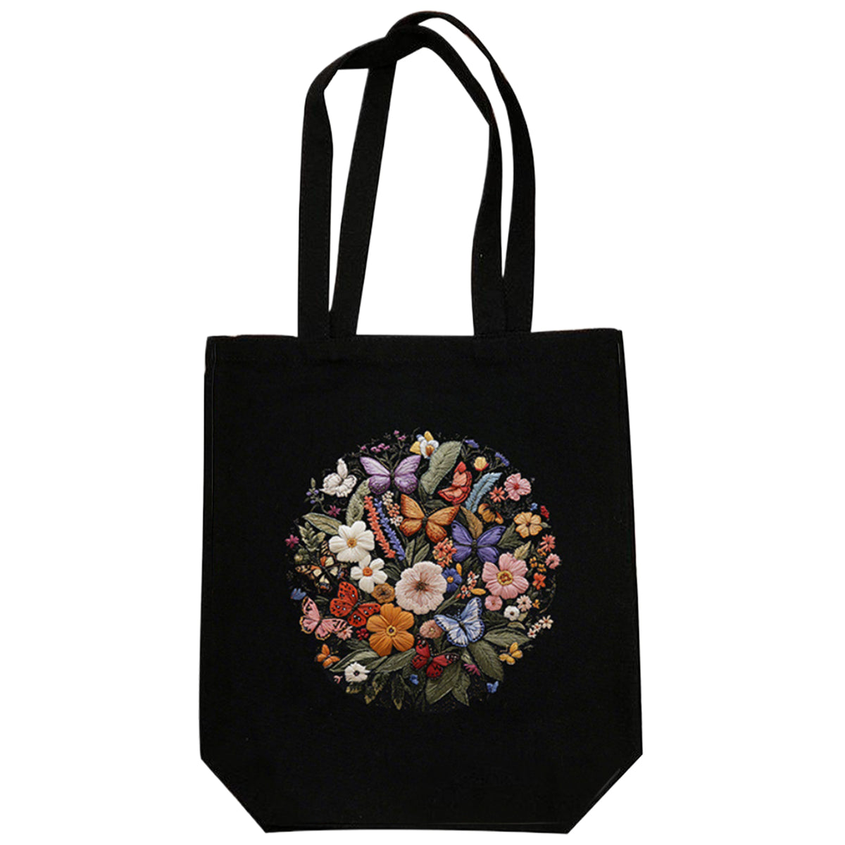 Butterfly And Flower - DIY Embroidery Cross Stitch Kit with Pattern Cotton Threads Needles Hoop 32×37CM/12.60×14.57in