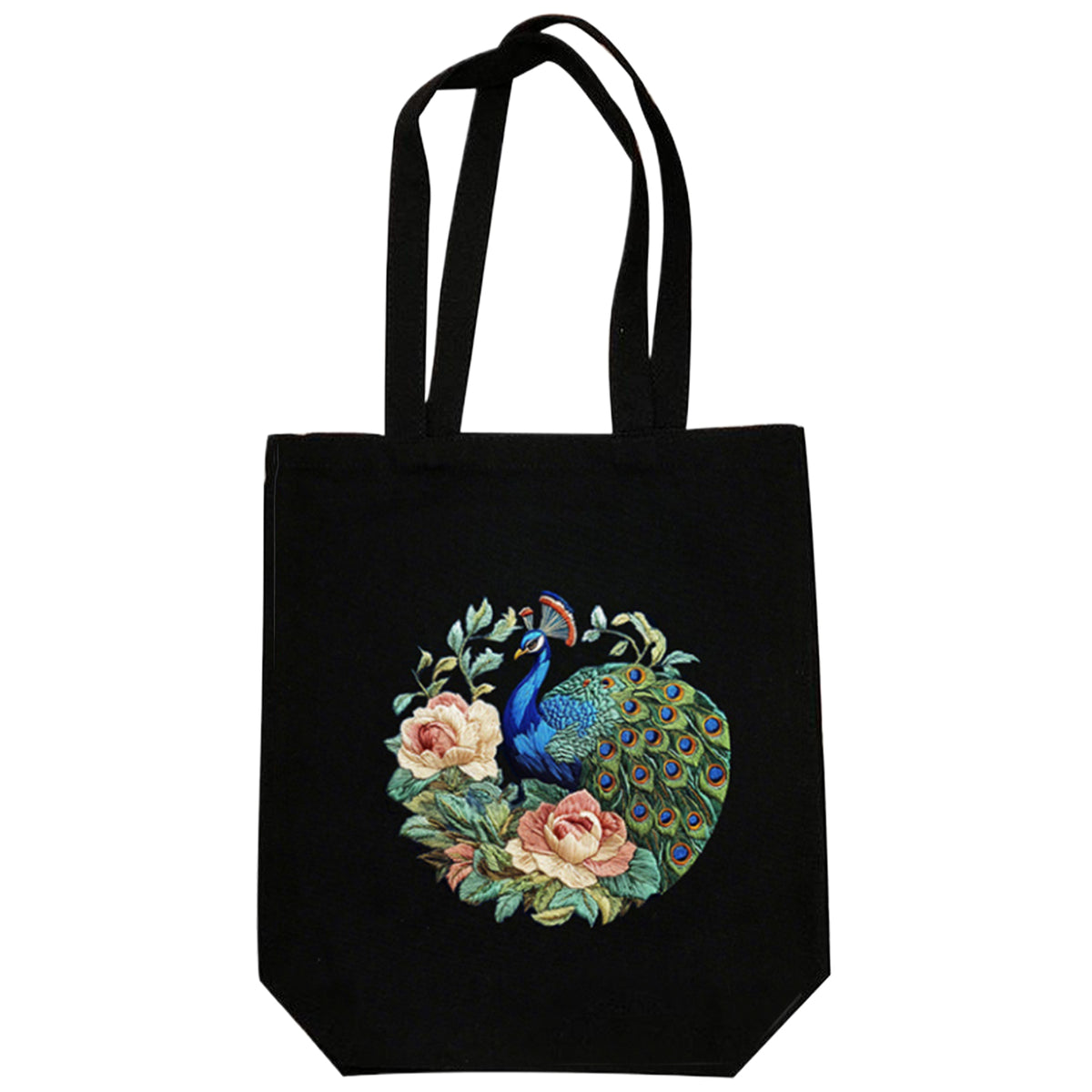Green Peacock - DIY Embroidery Cross Stitch Kit with Pattern Cotton Threads Needles Hoop 32×37CM/12.60×14.57in