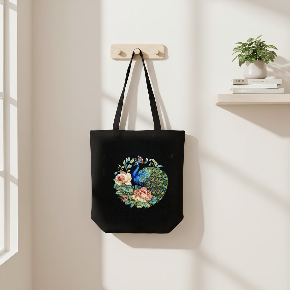 Green Peacock - DIY Embroidery Cross Stitch Kit with Pattern Cotton Threads Needles Hoop 32×37CM/12.60×14.57in