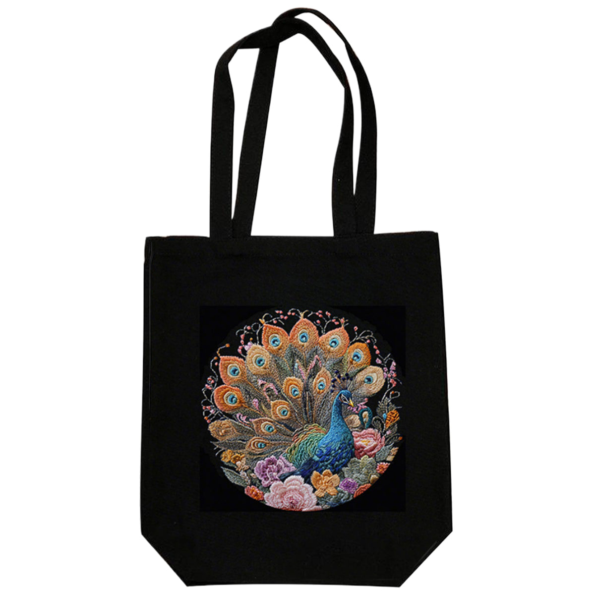 Peacock And Flowers - DIY Embroidery Cross Stitch Kit with Pattern Cotton Threads Needles Hoop 32×37CM/12.60×14.57in