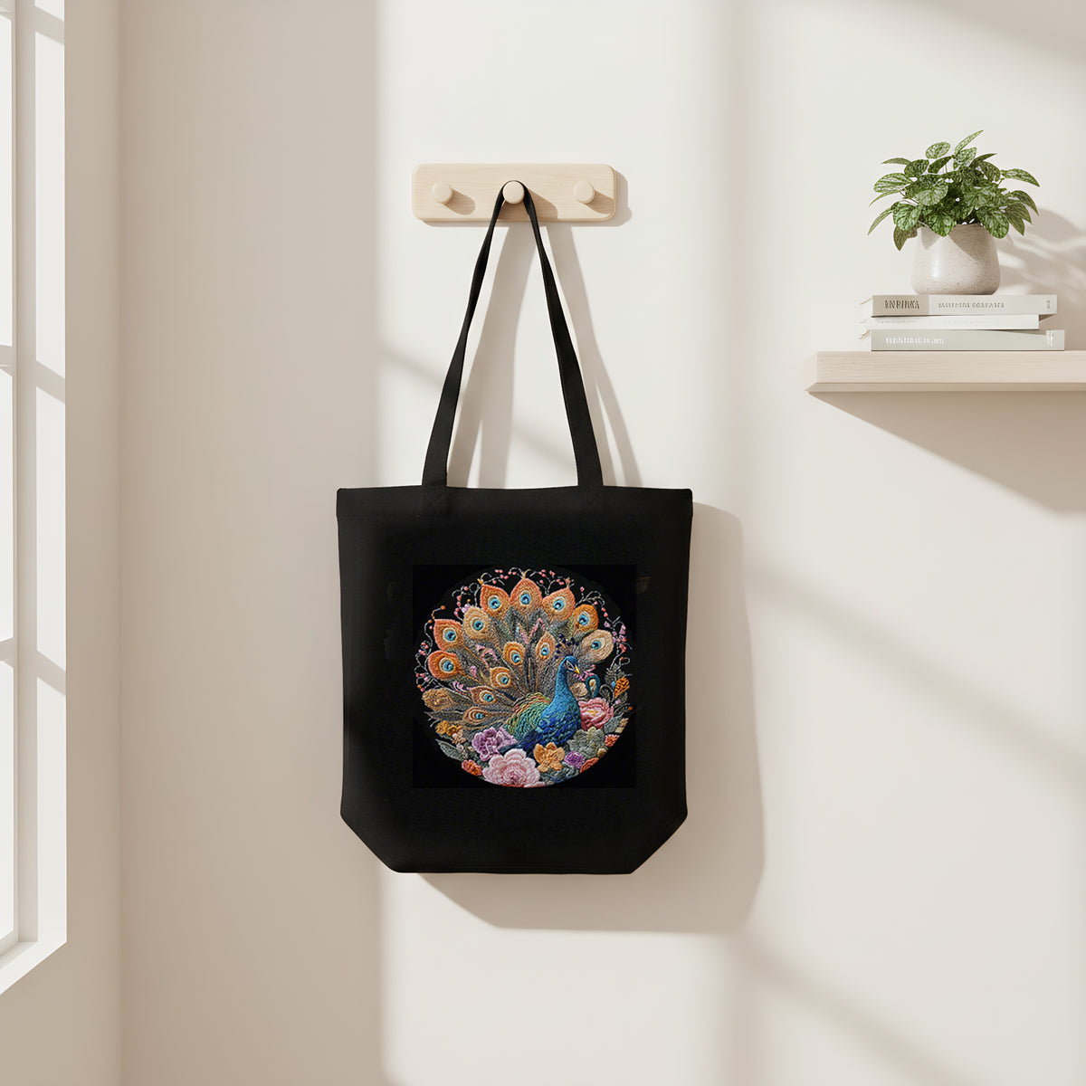 Peacock And Flowers - DIY Embroidery Cross Stitch Kit with Pattern Cotton Threads Needles Hoop 32×37CM/12.60×14.57in